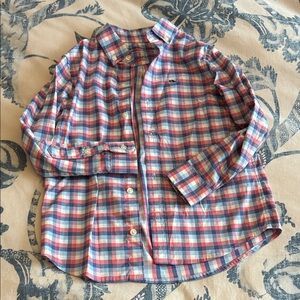 Brr on the go performance Vineyard Vines Red and Blue Checkered Shirt size 5